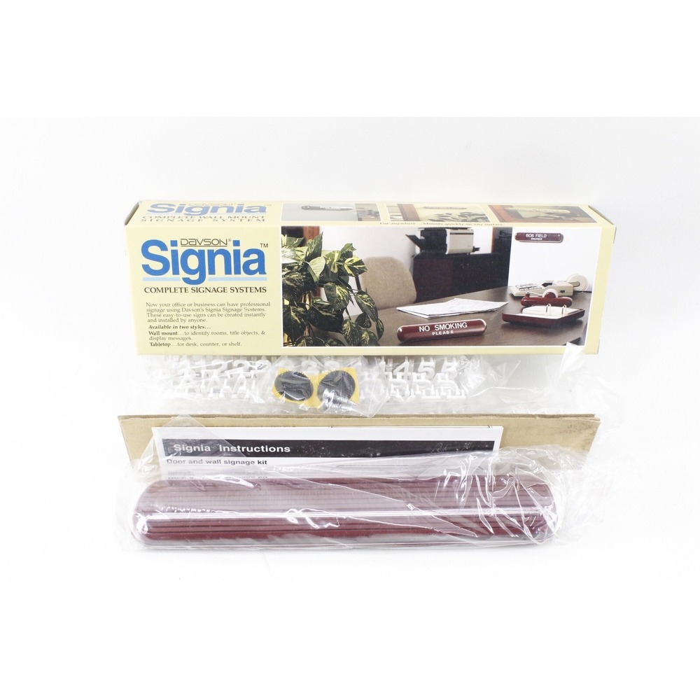 Davson Signia Complete Wall Mount Desk Top‎ Signage System Burgundy 5602 NEW